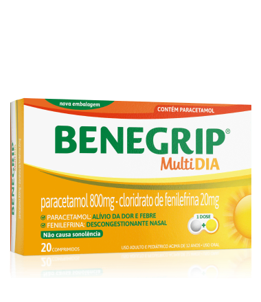 Foto da embalagem de Benegrip<sup>®</sup> Multi Dia.