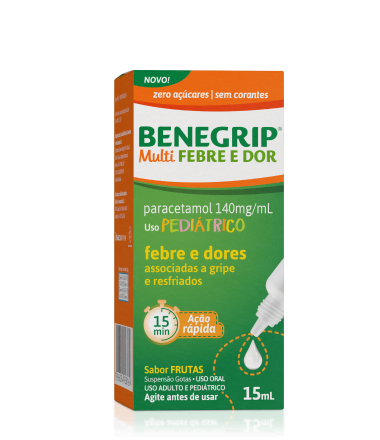 Embalagem de Benegrip<sup>®</sup> Multi Febre e Dor.