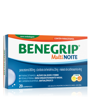 Embalagem de Benegrip<sup>®</sup> Multi Noite.