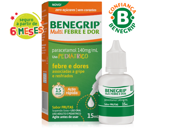 Imagem da embalagem de Benegrip Multi  Febre e Dor.