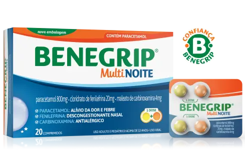 Imagem da embalagem de Benegrip Multi Noite.